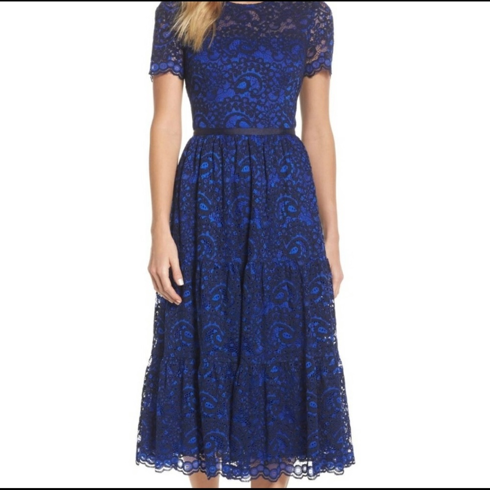 Maggie London Lace Overlay Dress